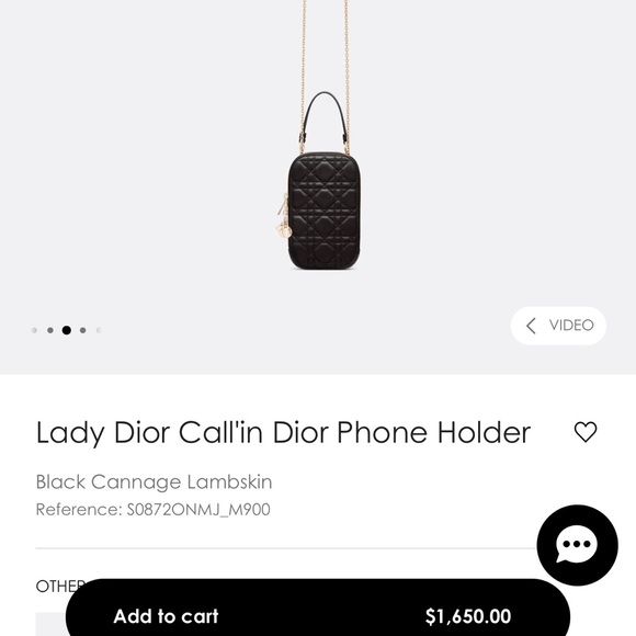 Christian Dior Cannage Phone case Chain Shoulder Bag Leather Black - Picture 9 of 10